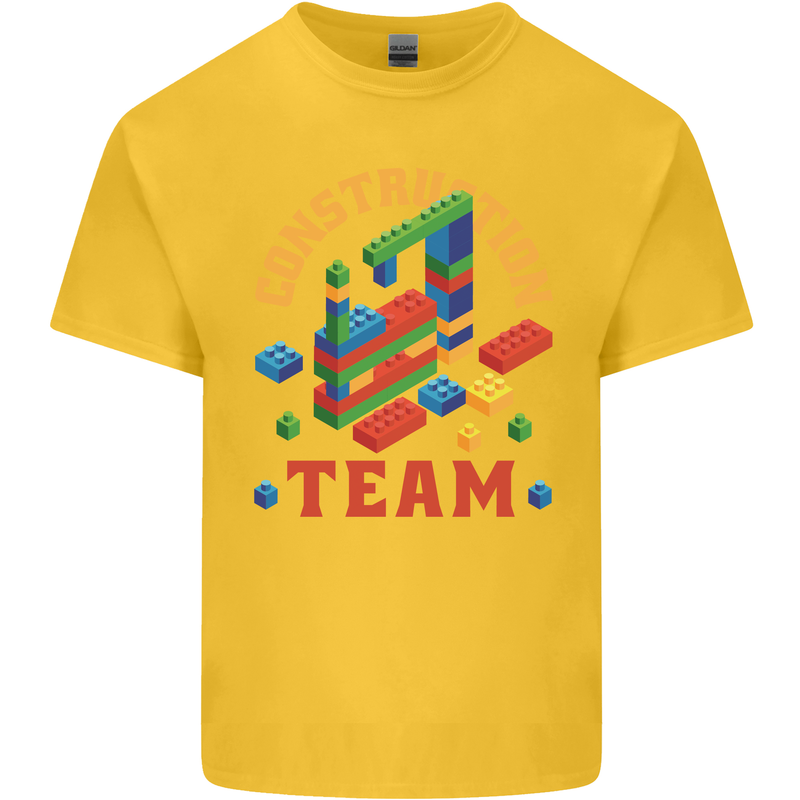 Construction Funny Building Blocks Bricks Kids T-Shirt Childrens Yellow