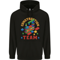 Construction Funny Building Blocks Bricks Mens 80% Cotton Hoodie Black