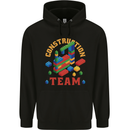 Construction Funny Building Blocks Bricks Mens 80% Cotton Hoodie Black