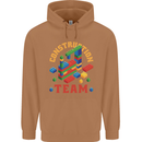 Construction Funny Building Blocks Bricks Mens 80% Cotton Hoodie Caramel Latte