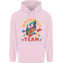Construction Funny Building Blocks Bricks Mens 80% Cotton Hoodie Light Pink