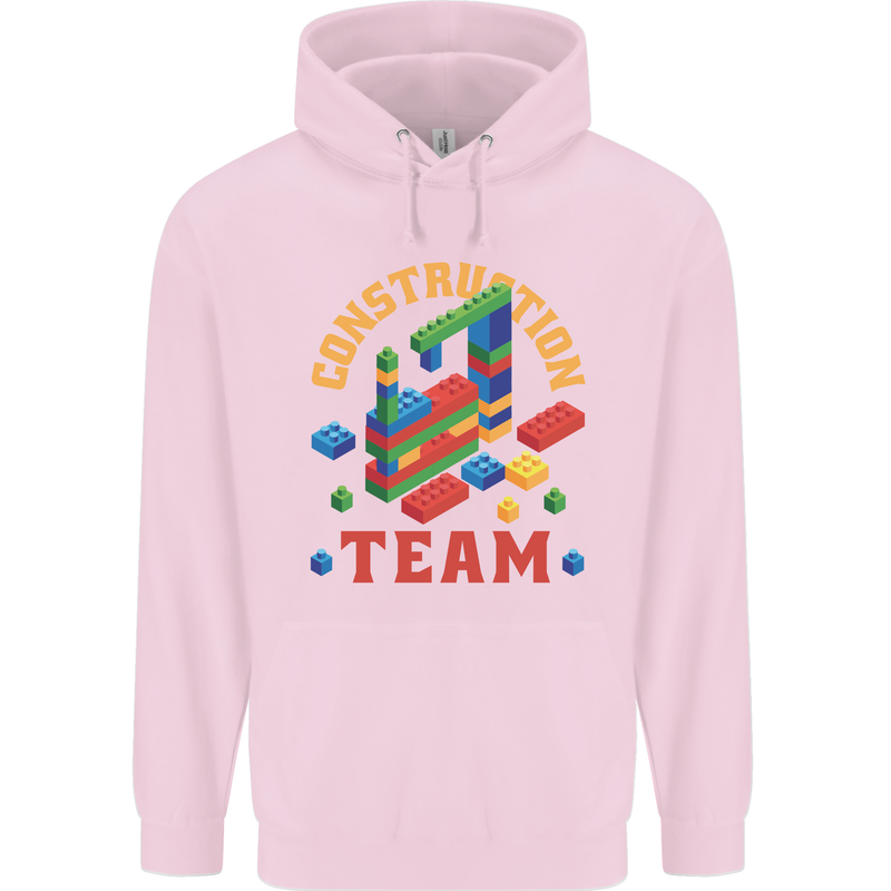 Construction Funny Building Blocks Bricks Mens 80% Cotton Hoodie Light Pink
