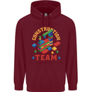 Construction Funny Building Blocks Bricks Mens 80% Cotton Hoodie Maroon