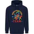 Construction Funny Building Blocks Bricks Mens 80% Cotton Hoodie Navy Blue