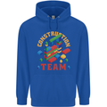 Construction Funny Building Blocks Bricks Mens 80% Cotton Hoodie Royal Blue