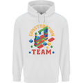 Construction Funny Building Blocks Bricks Mens 80% Cotton Hoodie White