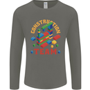 Construction Funny Building Blocks Bricks Mens Long Sleeve T-Shirt Charcoal