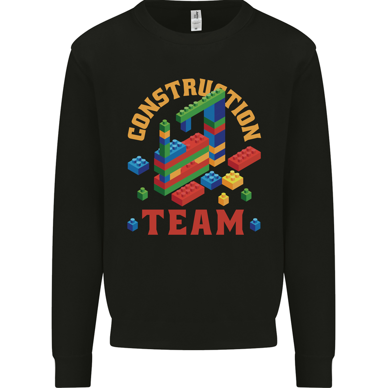 Construction Funny Building Blocks Bricks Mens Sweatshirt Jumper Black