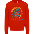 Construction Funny Building Blocks Bricks Mens Sweatshirt Jumper Bright Red