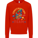 Construction Funny Building Blocks Bricks Mens Sweatshirt Jumper Bright Red