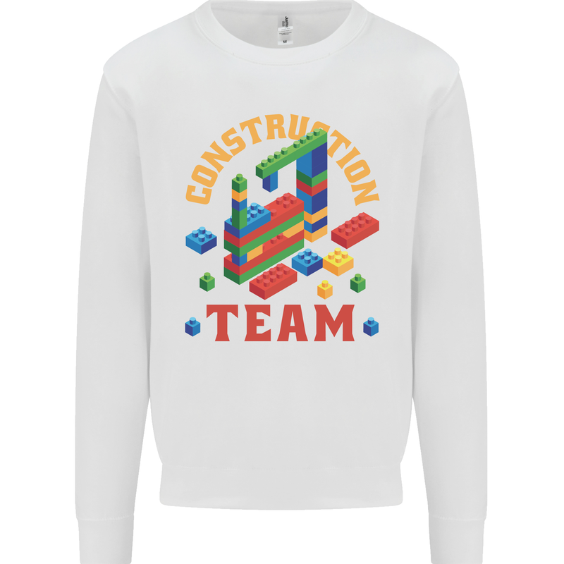 Construction Funny Building Blocks Bricks Mens Sweatshirt Jumper White