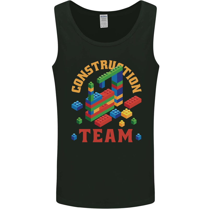 Construction Funny Building Blocks Bricks Mens Vest Tank Top Black