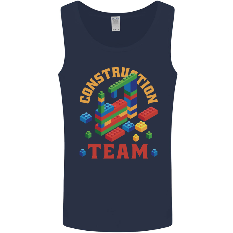 Construction Funny Building Blocks Bricks Mens Vest Tank Top Navy Blue