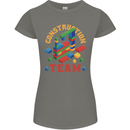 Construction Funny Building Blocks Bricks Womens Petite Cut T-Shirt Charcoal