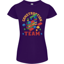Construction Funny Building Blocks Bricks Womens Petite Cut T-Shirt Purple