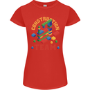 Construction Funny Building Blocks Bricks Womens Petite Cut T-Shirt Red