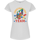 Construction Funny Building Blocks Bricks Womens Petite Cut T-Shirt White