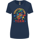 Construction Funny Building Blocks Bricks Womens Wider Cut T-Shirt Navy Blue