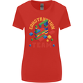 Construction Funny Building Blocks Bricks Womens Wider Cut T-Shirt Red