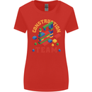 Construction Funny Building Blocks Bricks Womens Wider Cut T-Shirt Red