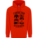 Control Freak Funny Gaming Gamer Childrens Kids Hoodie Bright Red