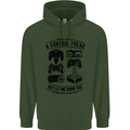 Control Freak Funny Gaming Gamer Childrens Kids Hoodie Forest Green