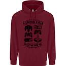 Control Freak Funny Gaming Gamer Childrens Kids Hoodie Maroon