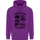 Control Freak Funny Gaming Gamer Childrens Kids Hoodie Purple