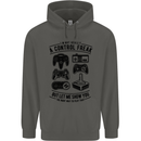 Control Freak Funny Gaming Gamer Childrens Kids Hoodie Storm Grey