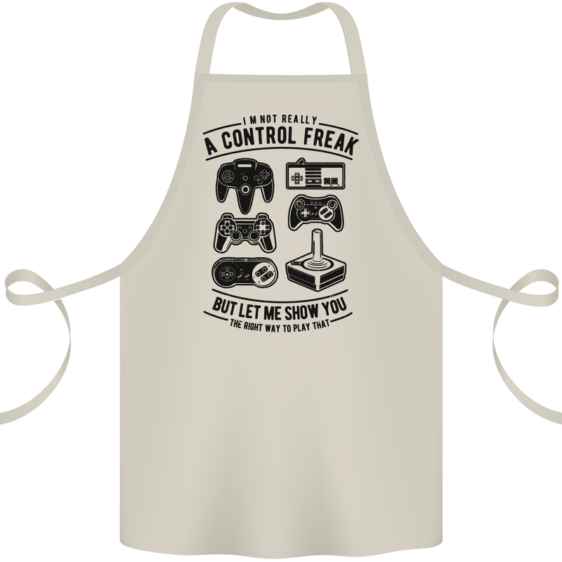 Control Freak Funny Gaming Gamer Cotton Apron 100% Organic Natural