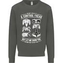 Control Freak Funny Gaming Gamer Kids Sweatshirt Jumper Storm Grey