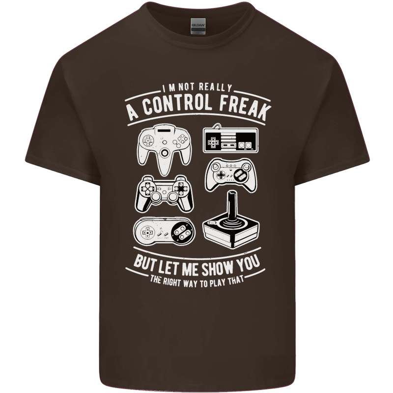 Control Freak Funny Gaming Gamer Kids T-Shirt Childrens Chocolate