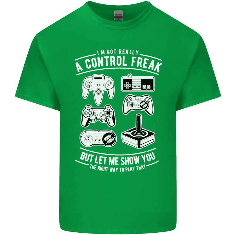 Control Freak Funny Gaming Gamer Kids T-Shirt Childrens Irish Green