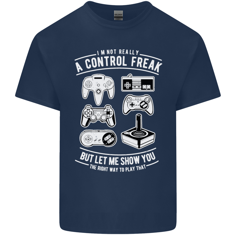 Control Freak Funny Gaming Gamer Kids T-Shirt Childrens Navy Blue