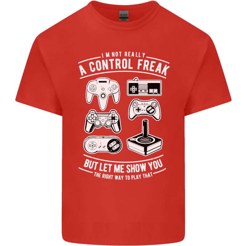Control Freak Funny Gaming Gamer Kids T-Shirt Childrens Red