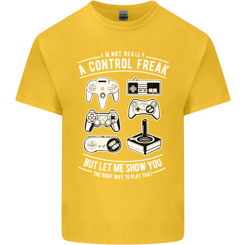 Control Freak Funny Gaming Gamer Kids T-Shirt Childrens Yellow