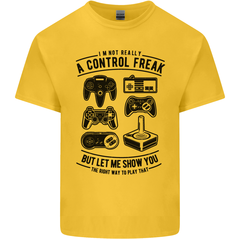 Control Freak Funny Gaming Gamer Kids T-Shirt Childrens Yellow