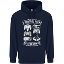 Control Freak Funny Gaming Gamer Mens 80% Cotton Hoodie Navy Blue