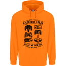 Control Freak Funny Gaming Gamer Mens 80% Cotton Hoodie Orange