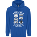 Control Freak Funny Gaming Gamer Mens 80% Cotton Hoodie Royal Blue