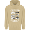Control Freak Funny Gaming Gamer Mens 80% Cotton Hoodie Sand