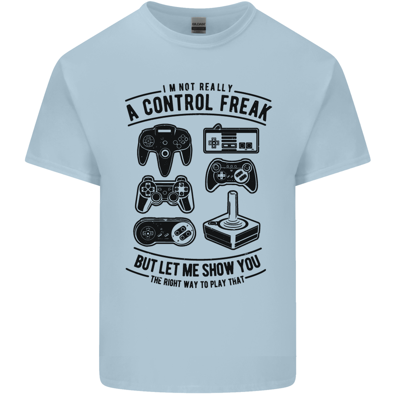 Control Freak Funny Gaming Gamer Mens Cotton T-Shirt Tee Top Light Blue
