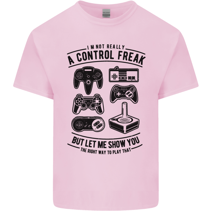 Control Freak Funny Gaming Gamer Mens Cotton T-Shirt Tee Top Light Pink