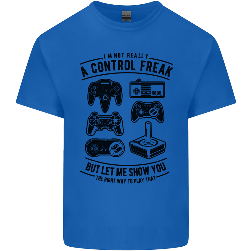 Control Freak Funny Gaming Gamer Mens Cotton T-Shirt Tee Top Royal Blue