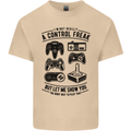 Control Freak Funny Gaming Gamer Mens Cotton T-Shirt Tee Top Sand