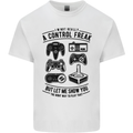 Control Freak Funny Gaming Gamer Mens Cotton T-Shirt Tee Top White