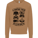 Control Freak Funny Gaming Gamer Mens Sweatshirt Jumper Caramel Latte