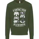 Control Freak Funny Gaming Gamer Mens Sweatshirt Jumper Forest Green