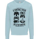 Control Freak Funny Gaming Gamer Mens Sweatshirt Jumper Light Blue