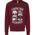 Control Freak Funny Gaming Gamer Mens Sweatshirt Jumper Maroon
